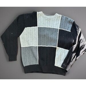 Vintage 90's Greg Norman Black & Silver Sweater Men's Large Excellent Condition